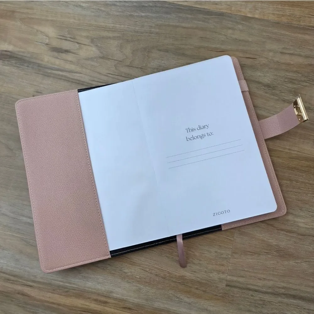 🔸️⏭️NWOT Pink Combination Lock Faux Leather Refillable Journal